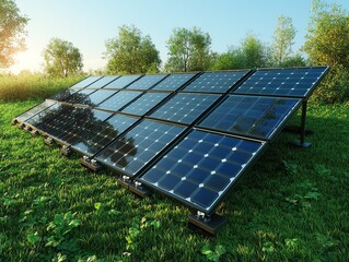 Solar panels with cuttingedge conversion systems boosting electricity output, Main keyword conversion, Concept innovative energy harvesting