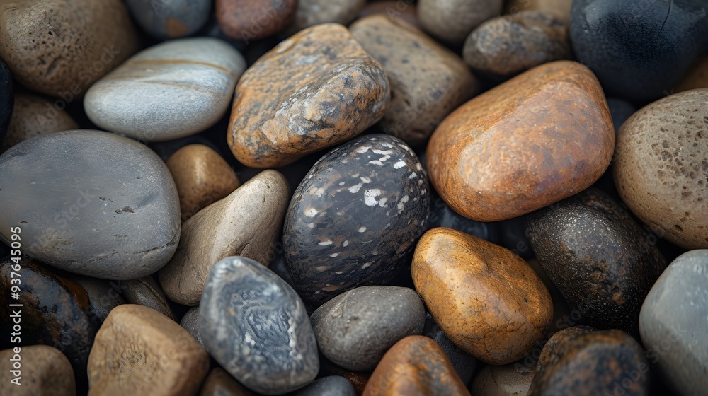 Poster minimalist macro image of the surface of a pebble for an abstract background ai generated illustrati