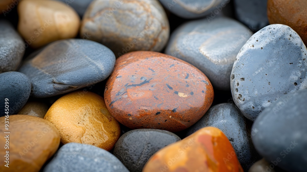 Aufkleber minimalist macro image of the surface of a pebble for an abstract background --style rawai generated