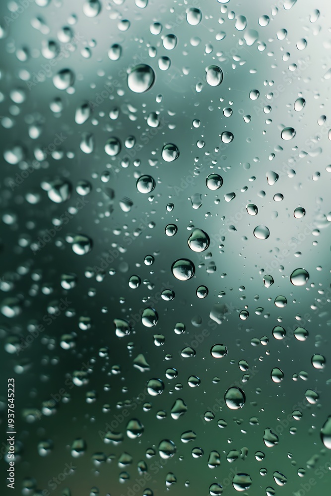 Aufkleber minimalist macro shot of rain droplets on a glass window for an abstract background ai generated ill