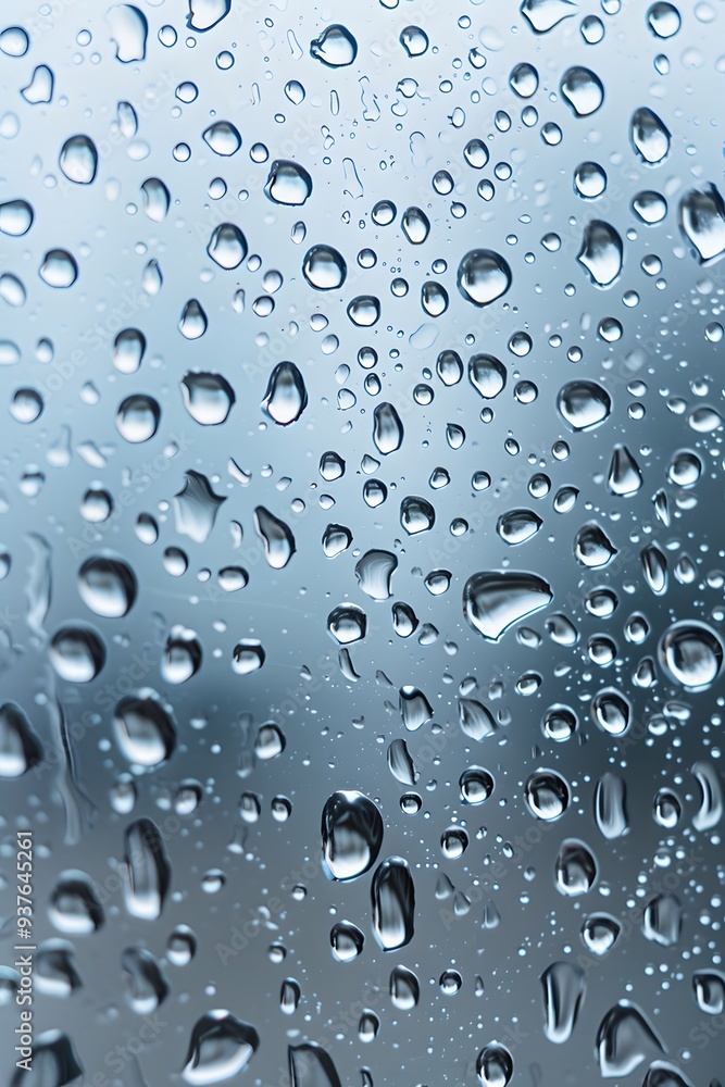 Aufkleber minimalist macro shot of rain droplets on a glass window for an abstract background ai generated ill