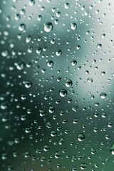 Minimalist macro shot of rain droplets on a glass window for an abstract background  AI generated illustration