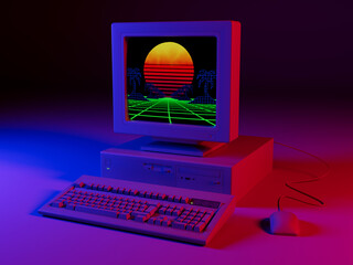 Ordinateur vaporwave