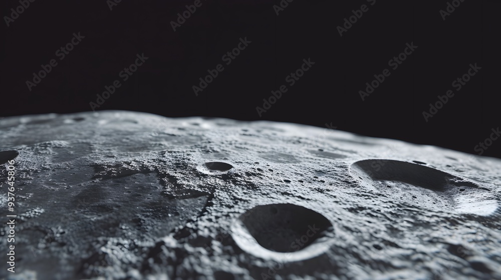 Poster minimalist rendition of the moons surface from a macro perspective --style rawai generated illustrat