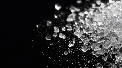 Minimalist shot of sugar crystals against a black background for contrast  AI generated illustration