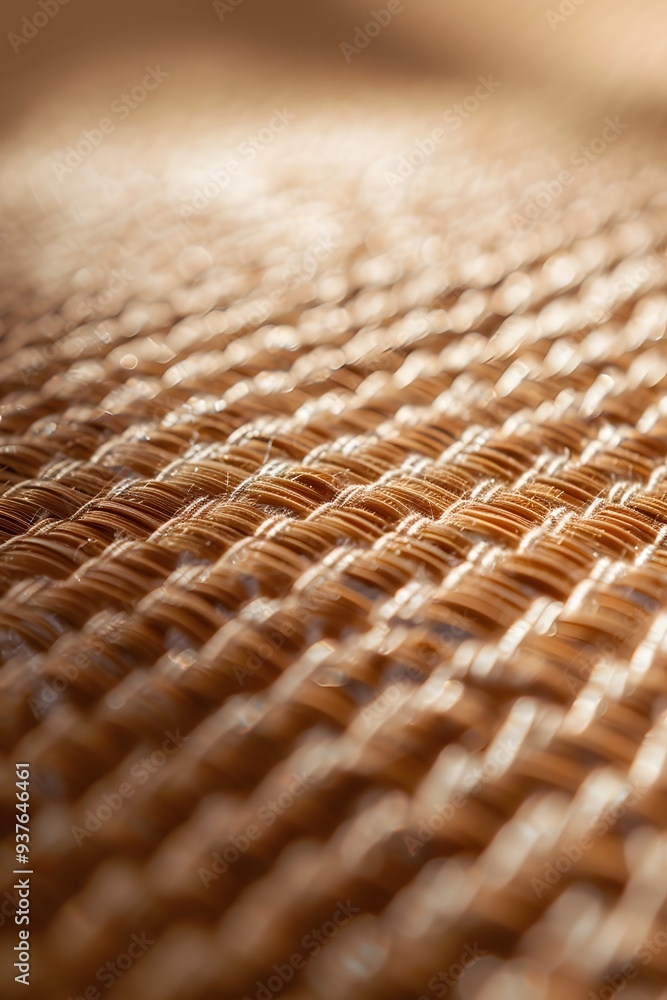 Poster minimalistic background showing macro focus on the details of a woven fabric --style rawai generated