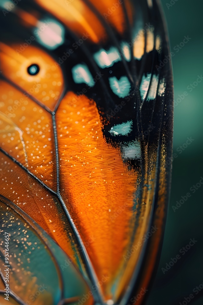 Poster minimalistic cinematic display of a butterfly wings macro elements ai generated illustration