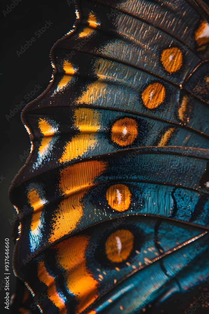 Poster minimalistic cinematic display of a butterfly wings macro elements ai generated illustration