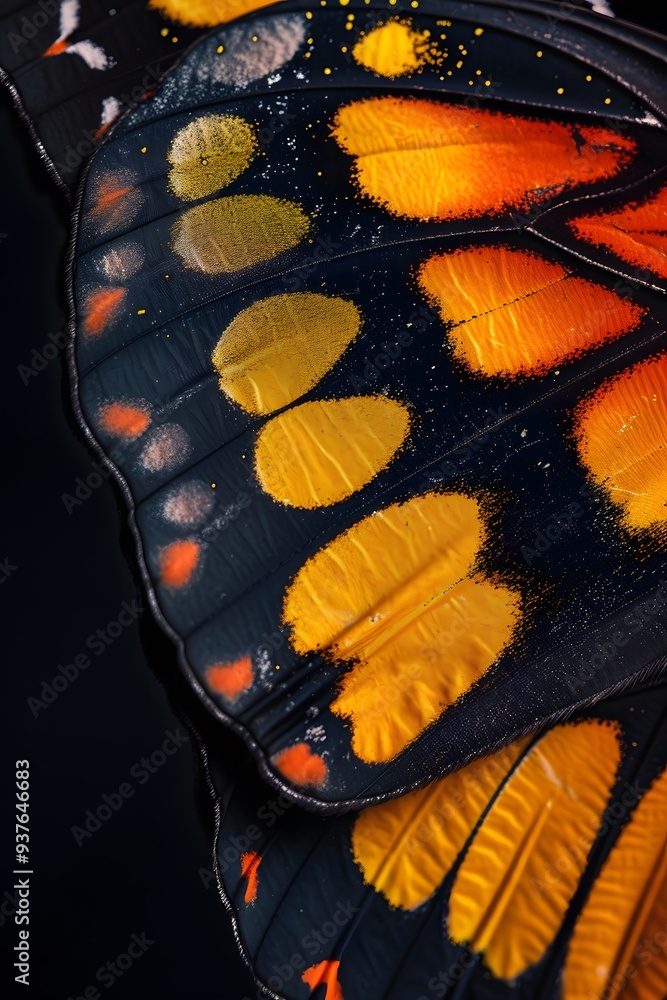 Poster minimalistic cinematic display of a butterfly wings macro elements ai generated illustration