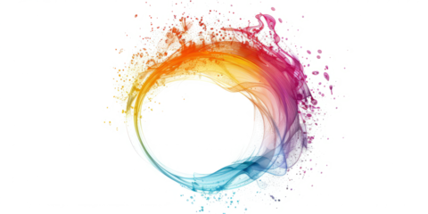 abstract with a wavy circle made from digital pixels, suggesting a connection to technology, on a white background