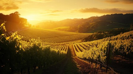 Naklejka premium Sunset Vineyard