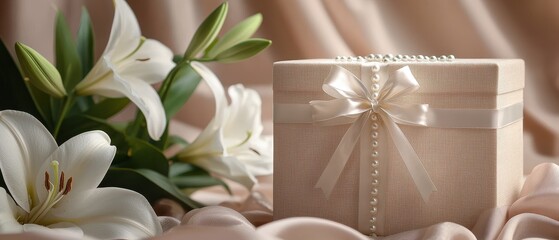 Elegant Gift Box with Lilies - Romantic Celebration