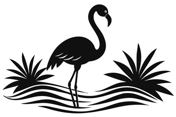 Simple flamingo bird silhouette vector illustration
