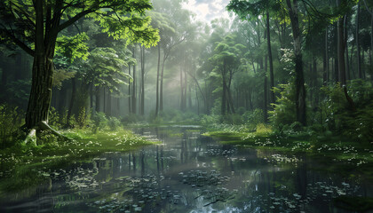 Fototapeta premium Explore the Untamed Beauty of Tropical Wild Forests in HD