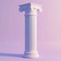 3D Column Icon: Architecture and Structural Design Illustration Logo