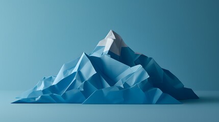 Mountain-shaped origami in a minimalistic flat lay captured from a macro perspective  AI generated illustration