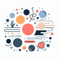 Obraz premium Colorful Abstract Organic Shapes Seamless Pattern Print in Retro Style, Trendy Primary Color Background Collection with Creative Drawings