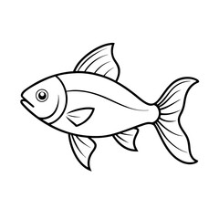 fish line art vector illustration