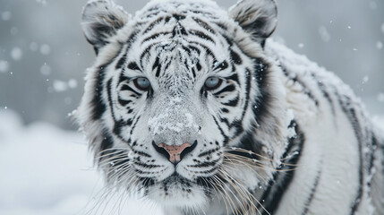 White tiger in the snow