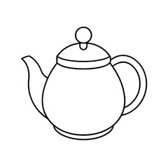 kid's teapot line art vector illustration