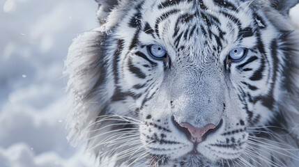 White tiger in the snow