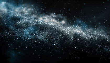 Starry night sky with cosmic dust and galaxies