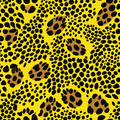 Leopard Skin Seamless Vector Background – Animal Print Pattern Illustration for Fashion, Fabric, Digital Art, Wild Style Decor, Safari Theme, and Graphic Design Projects