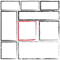 Hand drawn sketch frame vector. Simple doodle rectangle pencil frame border shape. Hand drawn doodle scribble border element for text quote template. 