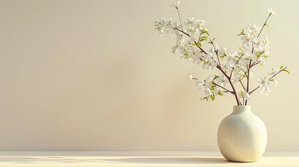White Flowers in Vase.