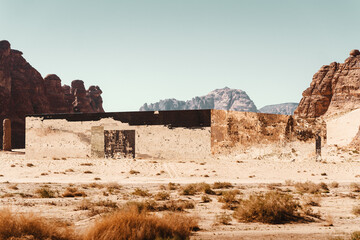 Fata Morgana Spiegel Geb&auml;ude im W&uuml;stenland AlUla Medina Saudi-Arabien