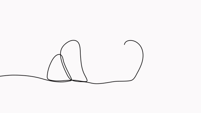 Animated croissant continuous line drawing.
