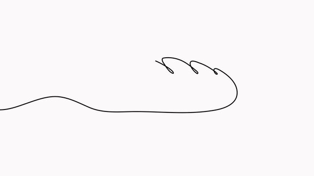 Bread continuous line drawing animation. French baguette animated video.