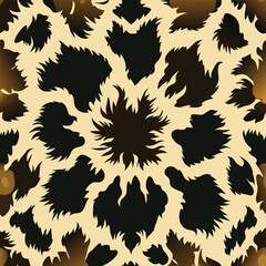 Cowhide Skin Print Pattern – Seamless Vector Design with Realistic Cattle Hide Texture for Western Style, Fabric, Fashion, and Background Use in Digital and Print Projects