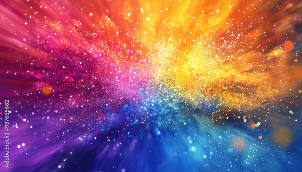 Wall mural vivid color explosion background with dynamic motion blur