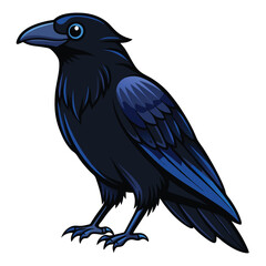 Beautiful Raven Crow Vector Illustration – Dark Bird Silhouette Art for Gothic, Nature, Halloween, and Fantasy Projects with Bold Black Feathers and Elegant Profile