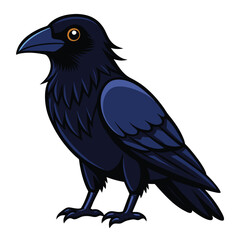 Beautiful Raven Crow Vector Illustration – Dark Bird Silhouette Art for Gothic, Nature, Halloween, and Fantasy Projects with Bold Black Feathers and Elegant Profile