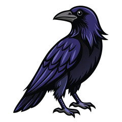 Beautiful Raven Crow Vector Illustration – Dark Bird Silhouette Art for Gothic, Nature, Halloween, and Fantasy Projects with Bold Black Feathers and Elegant Profile