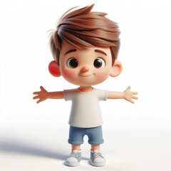 A cartoon child standing with arms outstretched, ready for a hug