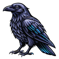 Beautiful Raven Crow Vector Illustration – Dark Bird Silhouette Art for Gothic, Nature, Halloween, and Fantasy Projects with Bold Black Feathers and Elegant Profile