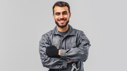 Obraz premium The Smiling Auto Technician