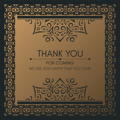 classic gold thank you wedding card