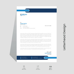 Modern and professional letterhead design template, corporate letterhead, simple letterhead layout, creative letterhead, clean letterhead template.