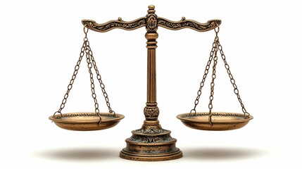 Ornate Golden Scales of Justice with Empty Trays