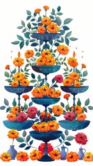 Obraz premium Floral Arrangement with Vases and Candles.