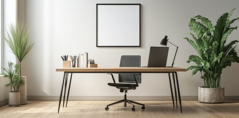 Modern Home Office Design with Minimalist Decor.