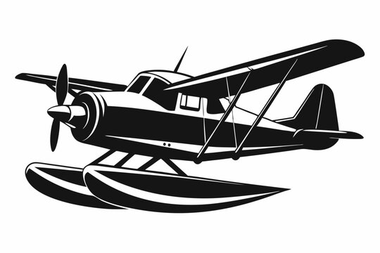 recommend clip art: seaplane silhouette vector illustration