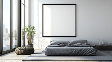 Modern Minimalist Bedroom Interior Design.