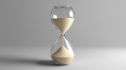 Hourglass with Flowing Sand Time Passing Concept