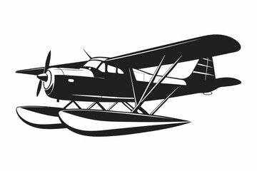 seaplane silhouette vector illustration