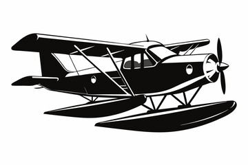 seaplane silhouette vector illustration